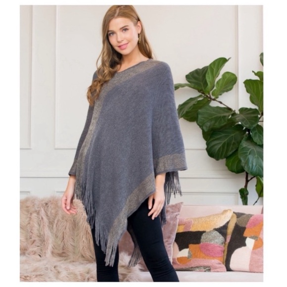 Two-Tone Poncho - Picture 9 of 10